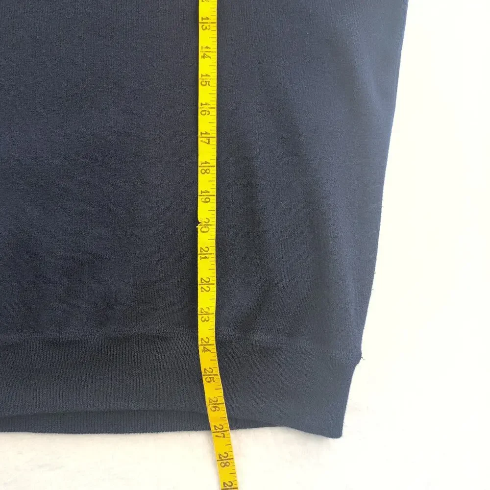 VTG 90's Polo Ralph Lauren Blue V Stitch Heavyweight Ribbed Cotton Men's L Navy